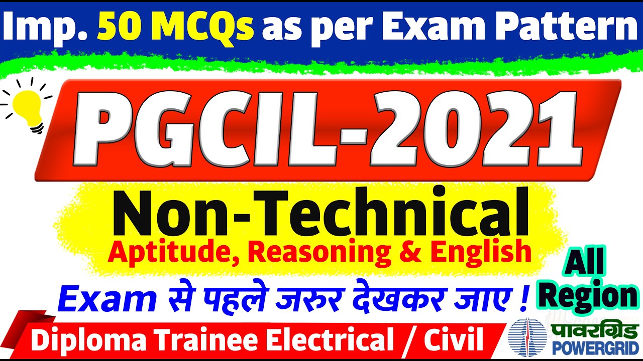 PGCIL Non-Technical | 50 Most Important Aptitude, Reasoning & English Questions | Powergrid Diploma