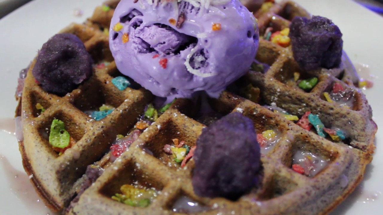 Ube Ice Cream Waffle Never Too Latte Cafe YouTube