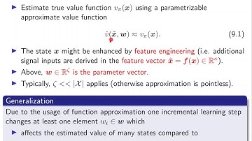 Lecture 09: On-Policy Prediction with Function Approximation
