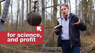 Making artificial earthquakes with a huge steel ball