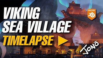 Viking Sea Village - Blender 3D Scene Creation Timelapse | Animated Backgrounds & Animation Tutorial