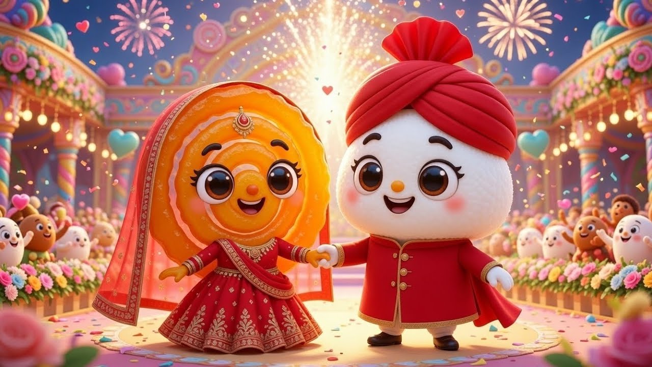  Mithai Nagar Wedding 🎊 Jalebi Rasgulla Marriage Song | Fun Kids Animation 🍭