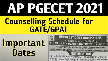 AP PGECET 2021 GATE Counselling Latest Updates | AP PGECET 2021 GPAT Counselling Latest Updates