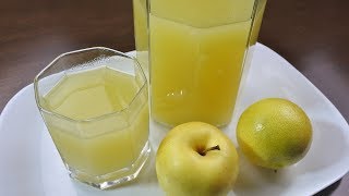 بحبة ليمونة و 2 تفاح تحصلي على أكثر من لتر من العصير الصحي اللذيذ بمذاق طبيعي رائع - طبخات ياسمين