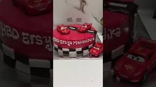 birthday cake tema cars #shorts #birthdaycake #mcqueen #fondantcake