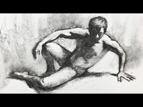 Drawing figure with vine charcoal - Drawing figure with vine charcoal
