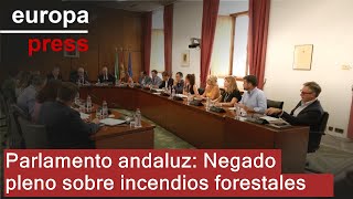 El Parlamento de Andalucía no celebrará un Pleno en agosto sobre incendios