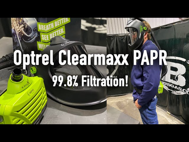 clearmaxx masque PAPR (e3000/X) avec avec casque de chantier (rouge)