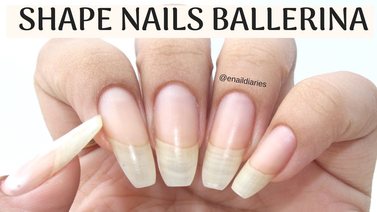FILE/SHAPE NAILS *BALLERINA* | GLASS NAIL FILE | Enaildiaries - YouTube