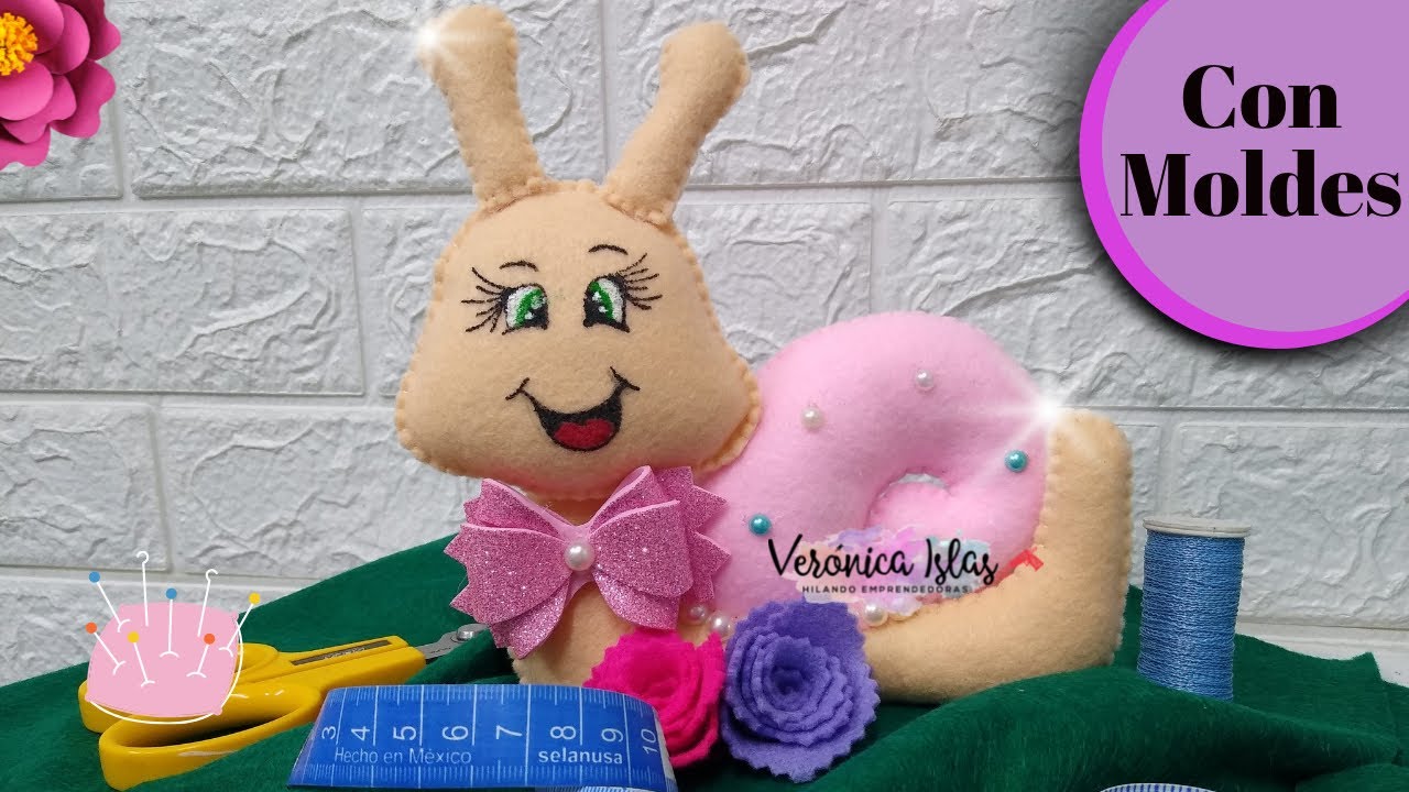 Como hacer un alfiletero de caracol con moldes incluidos