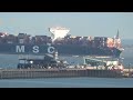 2 LARGE CONTAINER SHIPS SAILING PAST SOUTHEND PIER