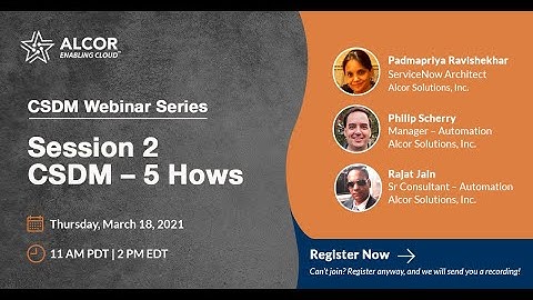 Webinar Invite | ServiceNow CSDM - 5 Hows