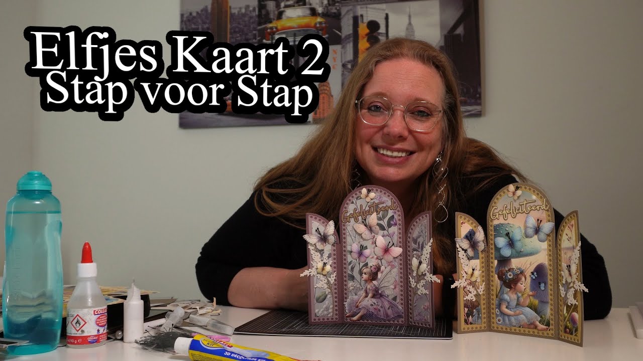 Fairybells op Slimline Trifold van Marianne Design