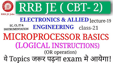 MICROPROCESSOR  LOGICAL OR OPERATION FOR RRB JE ELECTRONICS & ALLIED ENGINEERING|| BY SIRJEE CLASSES