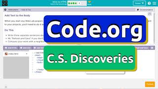 Code.org Lesson 2.5 Intro to HTML | Tutorial with Answers | Unit 2 Web Development | CS Discoveries