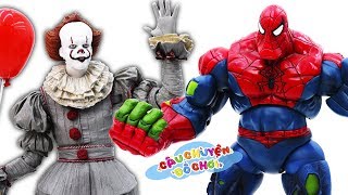 Đồ Chơi Siêu Nhân NGƯỜI NHỆN TIẾN HÓA SPIDER MAN HULK vs IT CHÚ HỀ MA QUÁI - Câu Chuyện Đồ Chơi