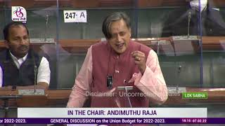General Discussion On The Union Budget For 2022-2023 By Dr Shashi Tharoor