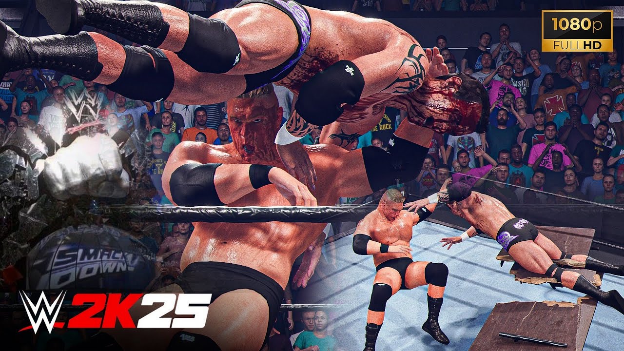 WWE 2K25 - Brock Lesnar '03 vs Randy Orton '05 - SmackDown Arena - FULL MATCH HD [PC Gameplay]