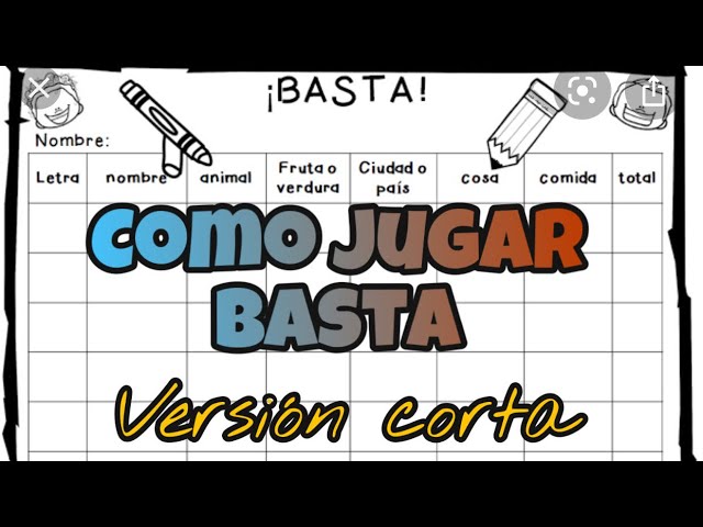 El juego ¡Basta!  Lengua Materna Segundo Grado 