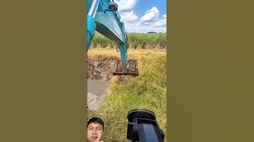 Excavator with large bucket dredging canals very effectively. #youtubeshort #shortsvideo #excavator
