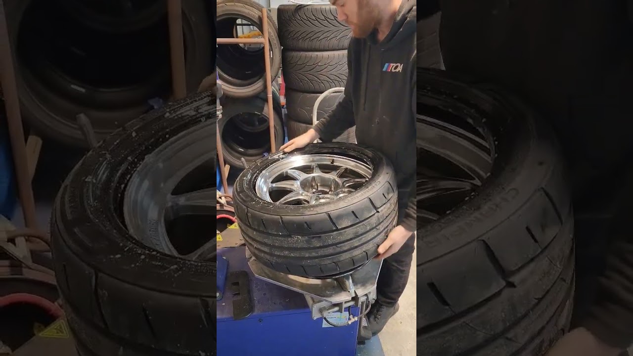 Mounting some fresh GT Radials on our Konig wheels! 