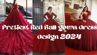 Beautiful ball gowns for weddings | prom dresses for brides | Red themed | 2024