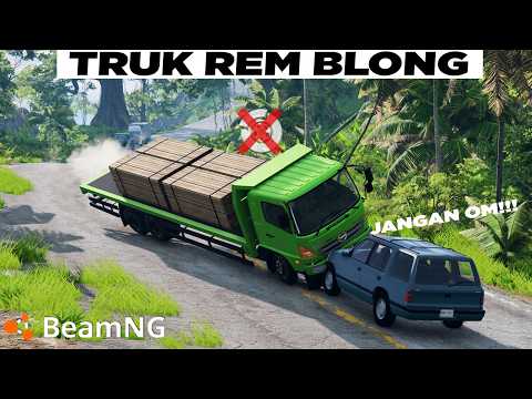 Susahnya Bawa Truk Rem Blong di Jalan Menurun 😓😓 BeamNG Drive Indonesia