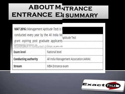 Mat Entrance Exam Youtube