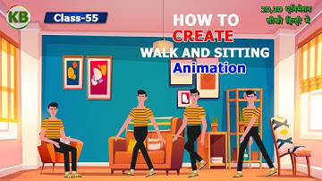 Adobe Animate cc 2023:How To Create Walk and Sitting Animation | 2D Animation | Hindi Tutorial