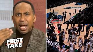 FIRST TAKE | Stephen A. slams Anthony Edwards congratulated Spurs with 8 minutes to play during GM 6