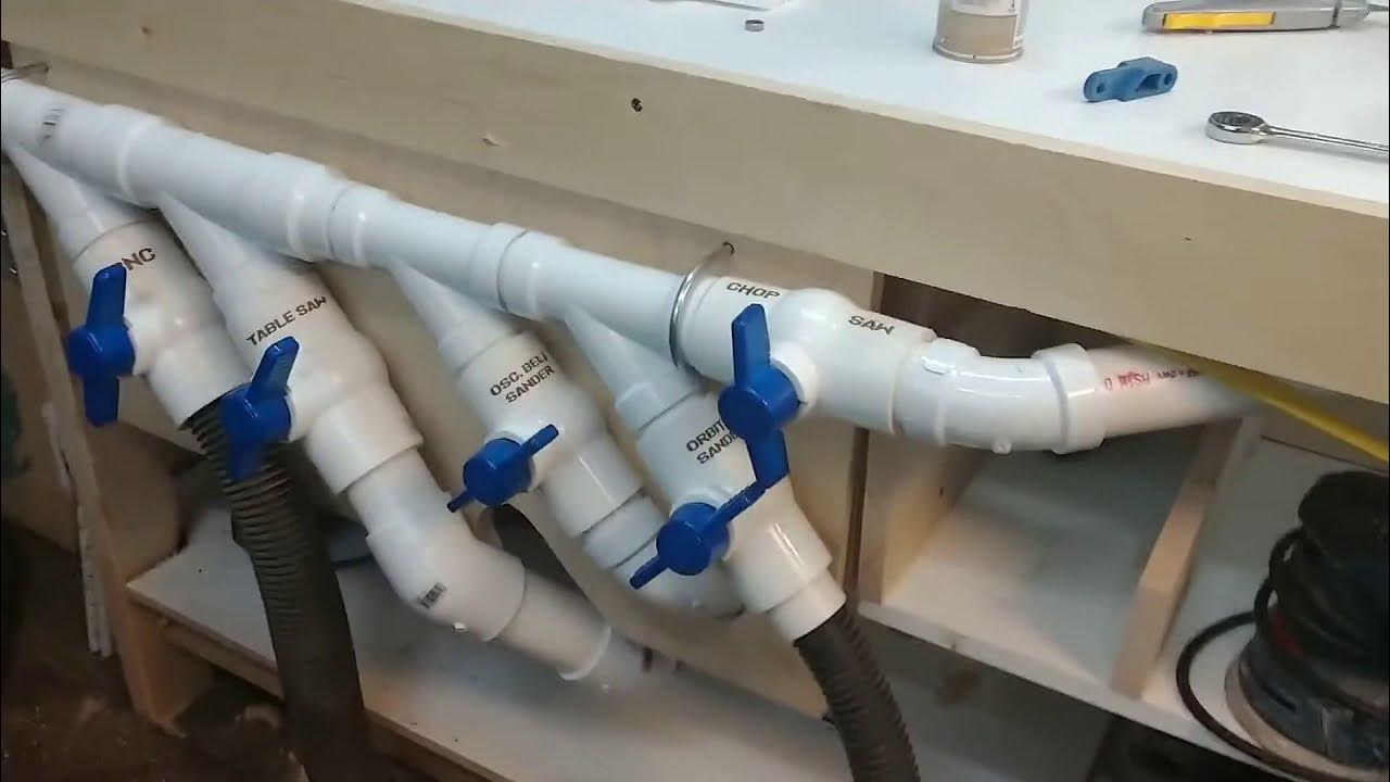 Dust Collection Manifold with a Shop Vac and ball valves YouTube