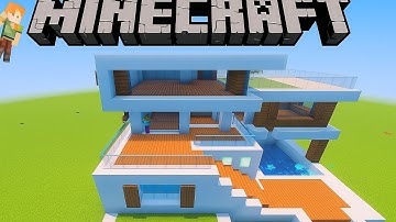 Minecraft: How to Build a Modern House Tutorial (Easy)#32 - Interior in Description!