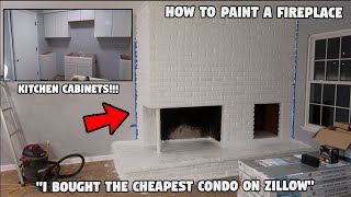 HOW TO PAINT A FIREPLACE WHITE (AND THE KITCHEN CABINETS ARE IN!!)