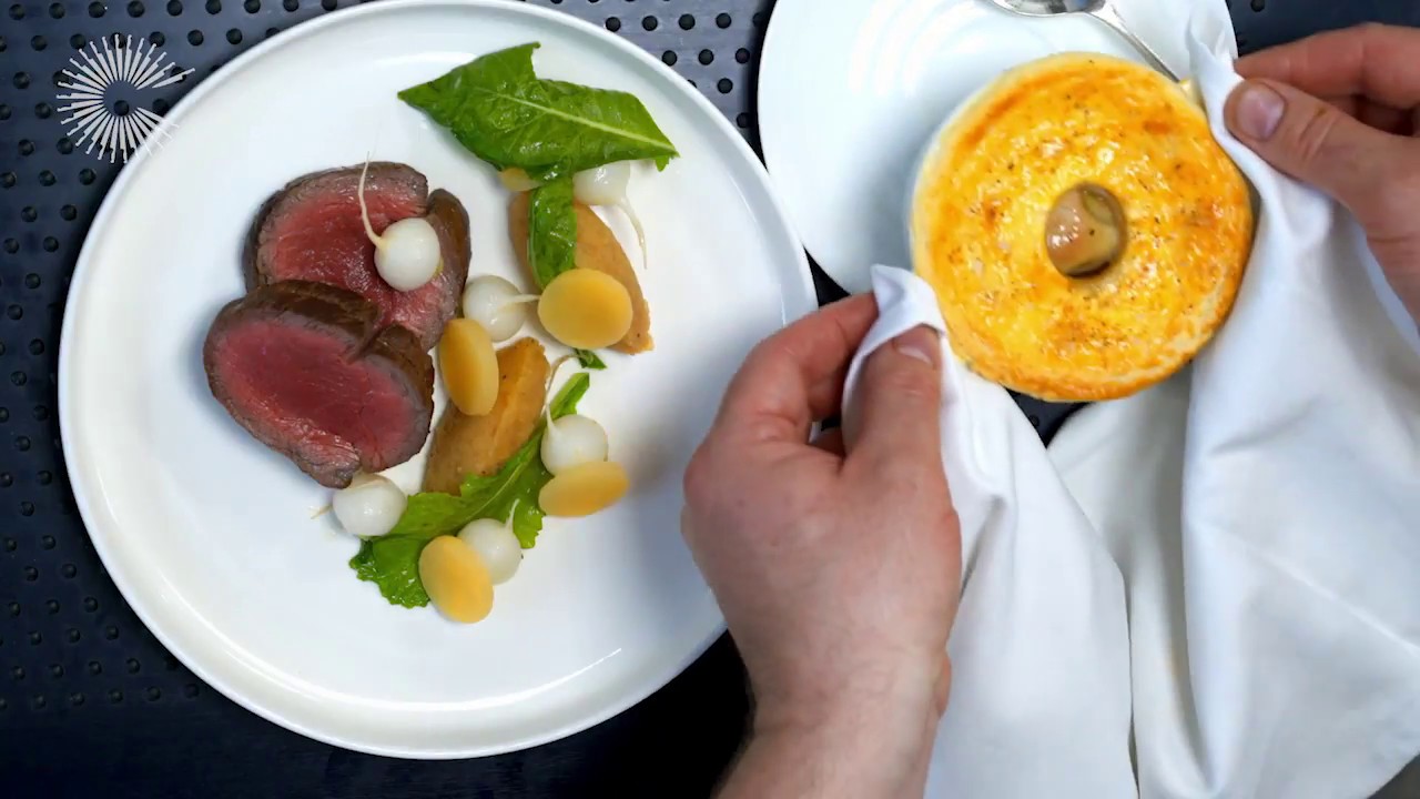 Chateaubriand with Beef and Oyster Pie and Winter Vegetables