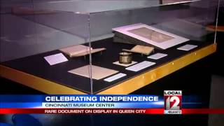 Declaration of Independence on display in Queen City
