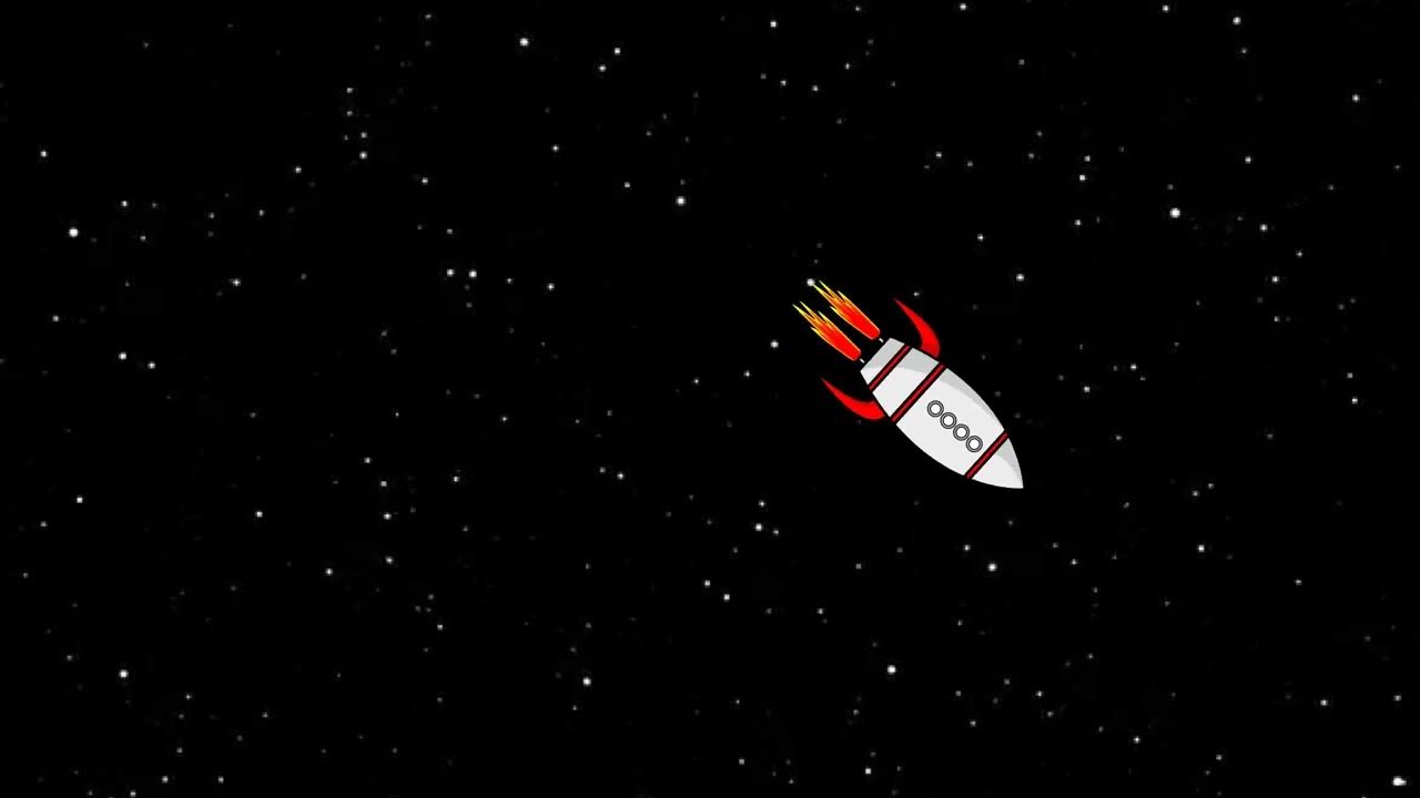 Rocket flying in Space 2D Animation YouTube