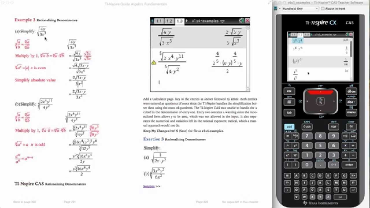 TI-Nspire CX CAS Algebra overview - YouTube