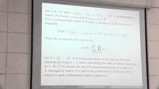 Jan 31. Talk 4. Multidimensional permanents and an upper bound...