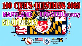 100 Civics Questions for US Citizenship Test | Maryland Version | New 2023 Update