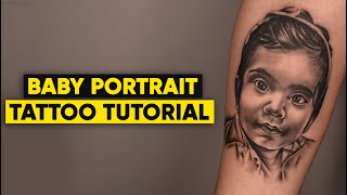 BABY PORTRAIT TATTOO TUTORIAL | @tattoosbyabhishek screenshot 4