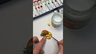 Miniature polymerclay pineapple and lemons 🍍🍋