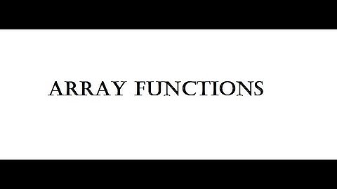 Array Functions