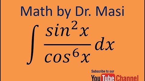How to Integrate sin^2x/cos^6x, Integration trigonometry, indefinite integral, calculus