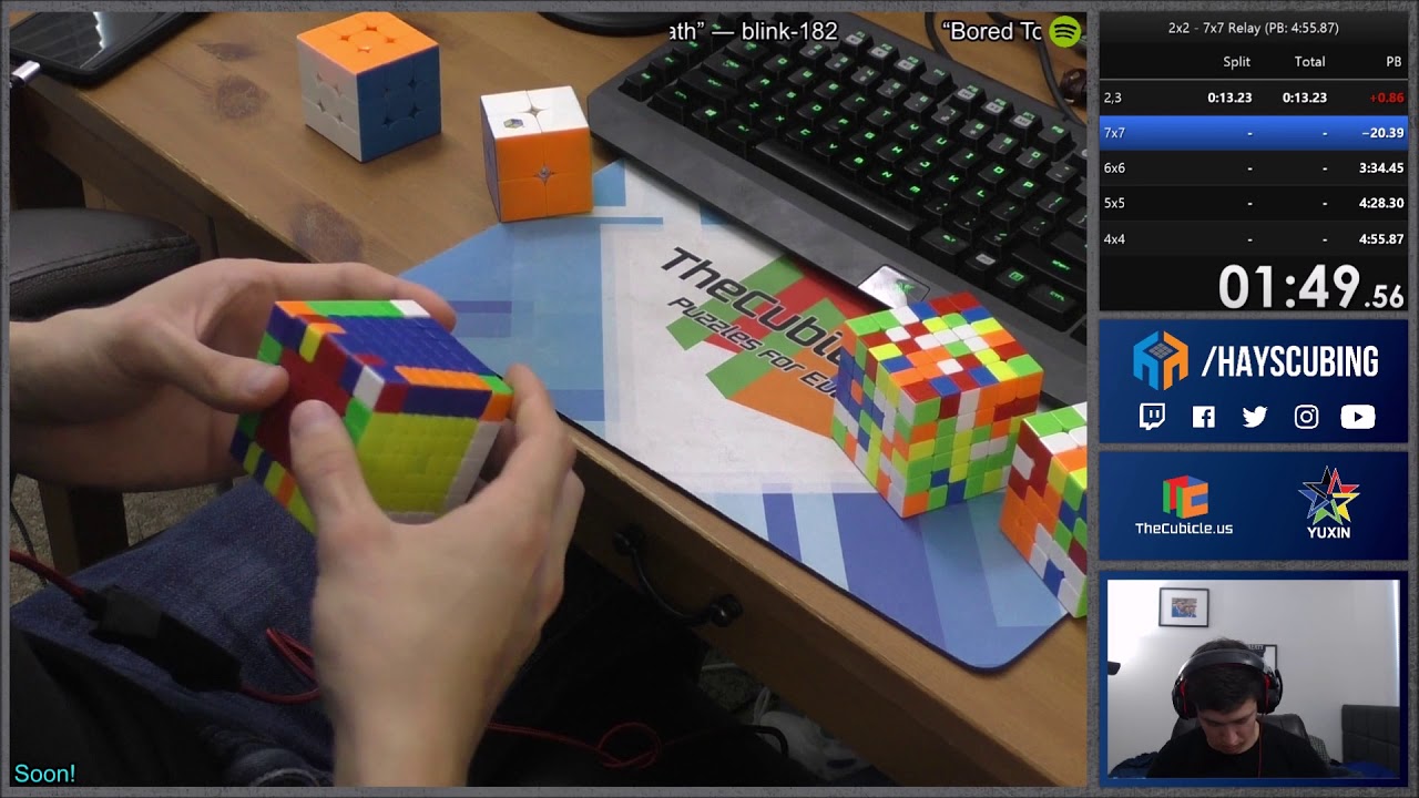 4:48.19 2x2 - 7x7 Relay (1:51 7x7 single)