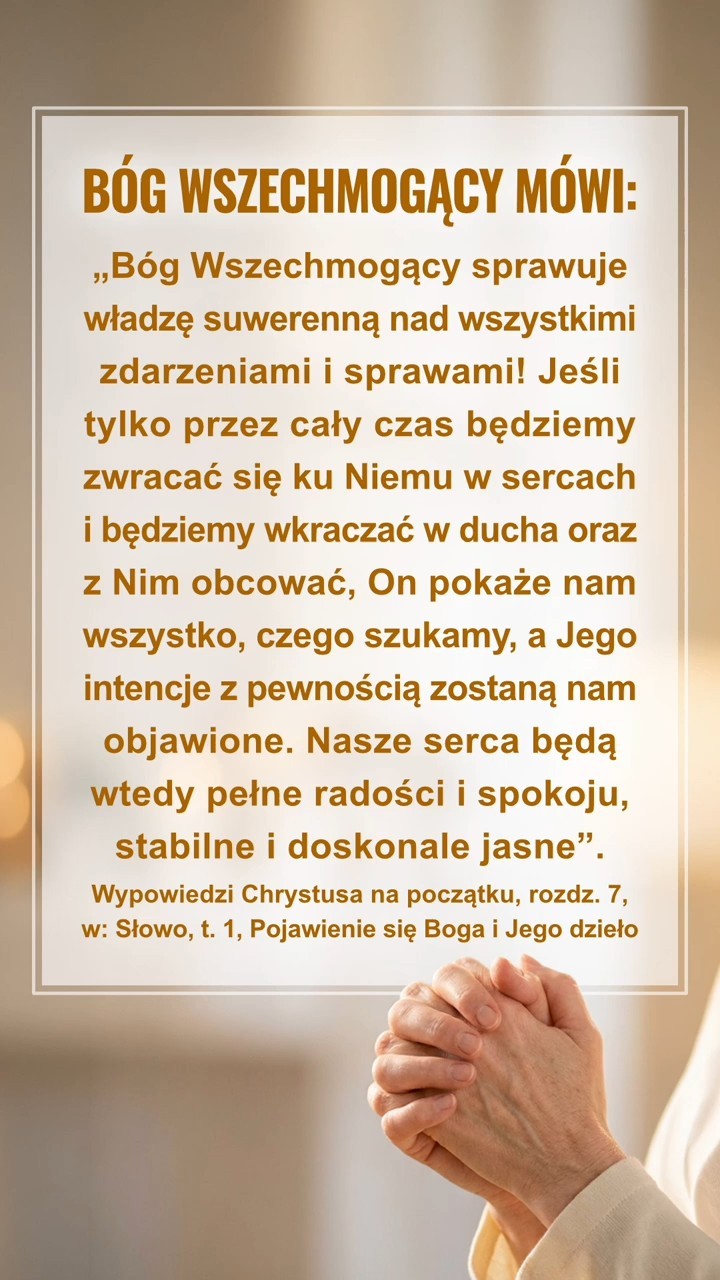 Wycisz się przed obliczem Boga, Czytaj Jego słowa