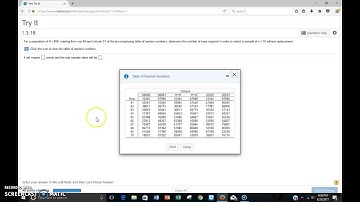 Random Number Table Example