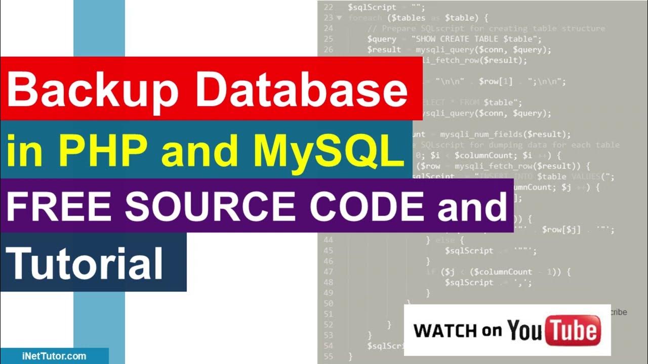 How to Backup Database in PHP and MySQL Free Source code and Tutorial ...