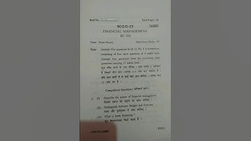 B.com FM question paper 5th sem kuk University #shortsfeed #ytstudioes