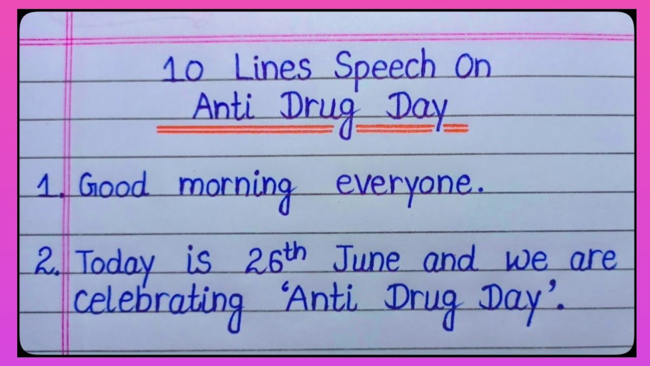 anti drug speech script