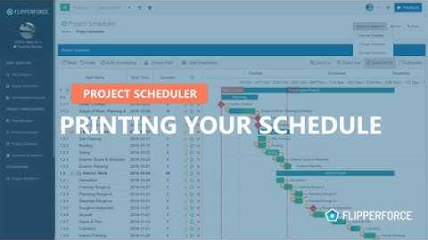 Printing your Project Schedule